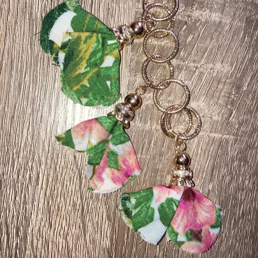 Fabric Floral Y-Necklace